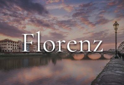 Florenz, Sonnenuntergang über Brücken